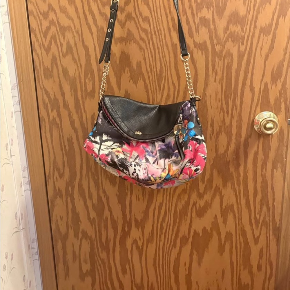 Floral Black and Pink Women's Bag